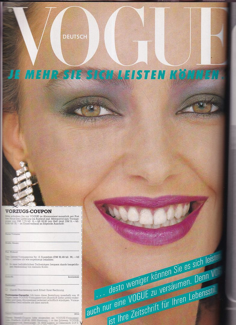 VOGUE GERMANY 1983 RENEE SIMONSEN JERRY HALL BETTE PRADO FASHION