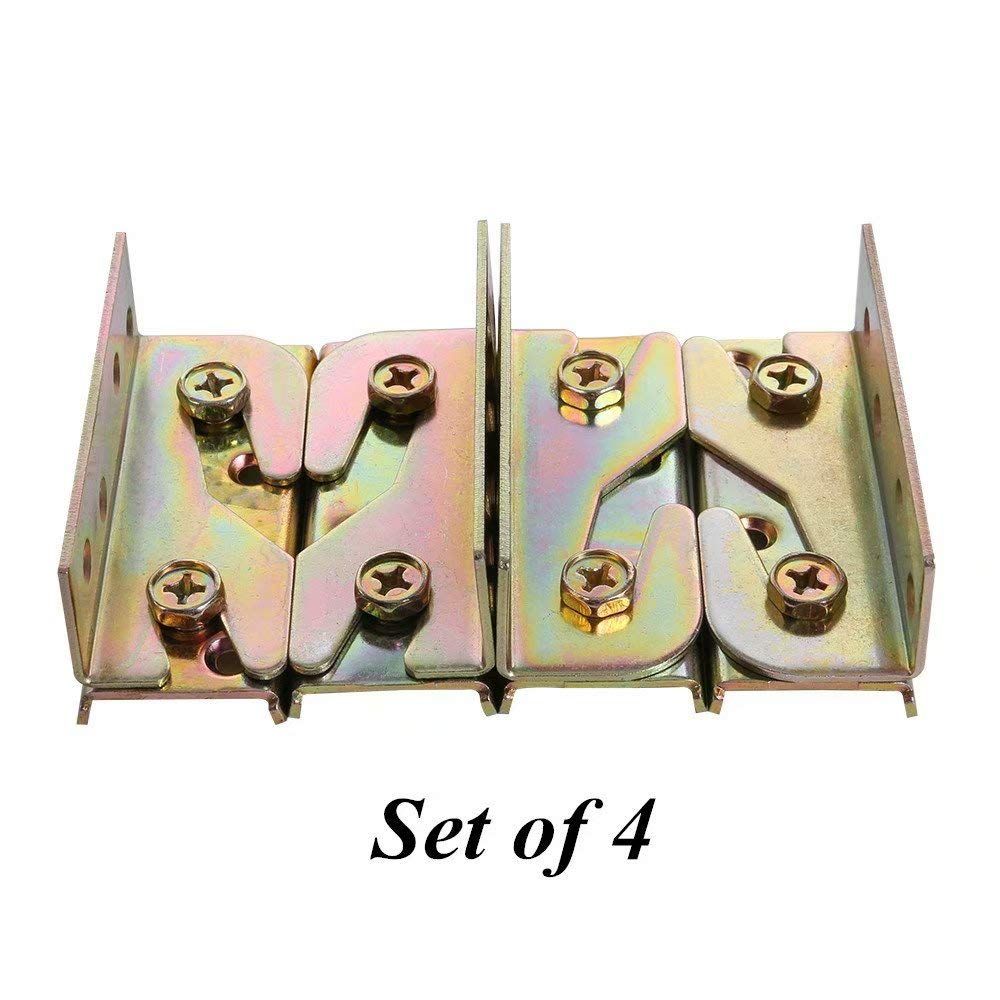 Bed Rail Brackets - Bed Rail Fittings - Heavy Duty Non-Mortise - Set of 4