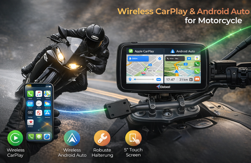 Elebest Motorrad Navi CarPlay Display