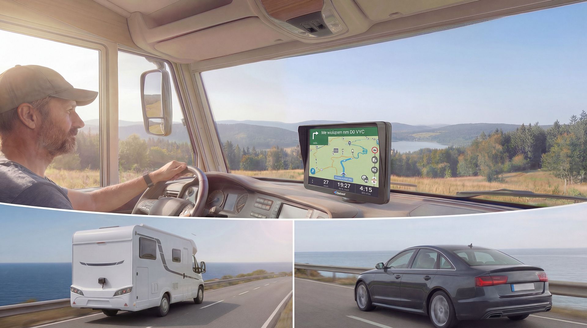 Elebest 90TMC Auto Navigationsgerät für Wohnmobil und PKW