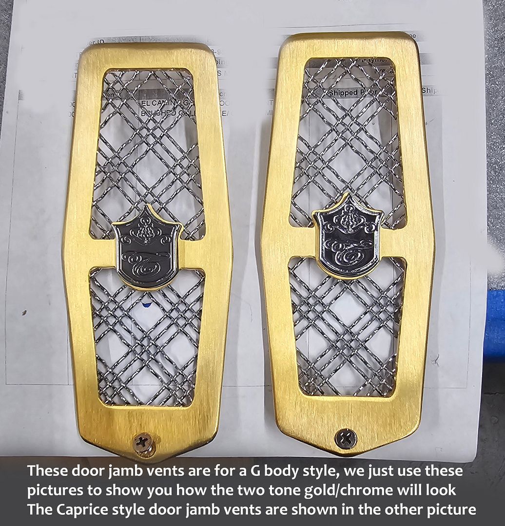 Oldsmobile Cutlass Delta 88 GOLD Chrome Mesh Door Jamb Jam Vents