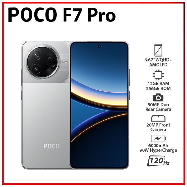 Xiaomi POCO F7 Pro 5G 12GB+256GB SILVER Dual SIM Unlocked