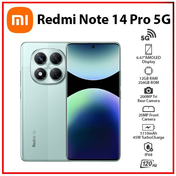 Xiaomi Redmi Note 14 Pro 5G 12GB+256GB GREEN Dual SIM Android Cell