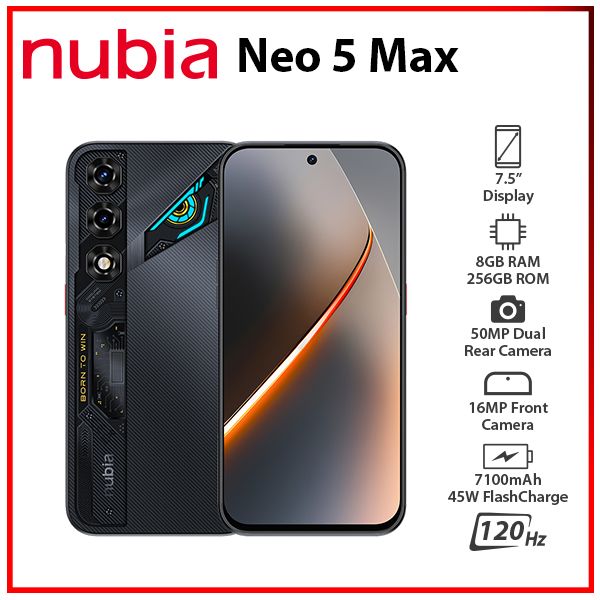 ZTE nubia Neo 5 Max 5G 8GB+256GB BLACK Dual SIM Unlocked Android