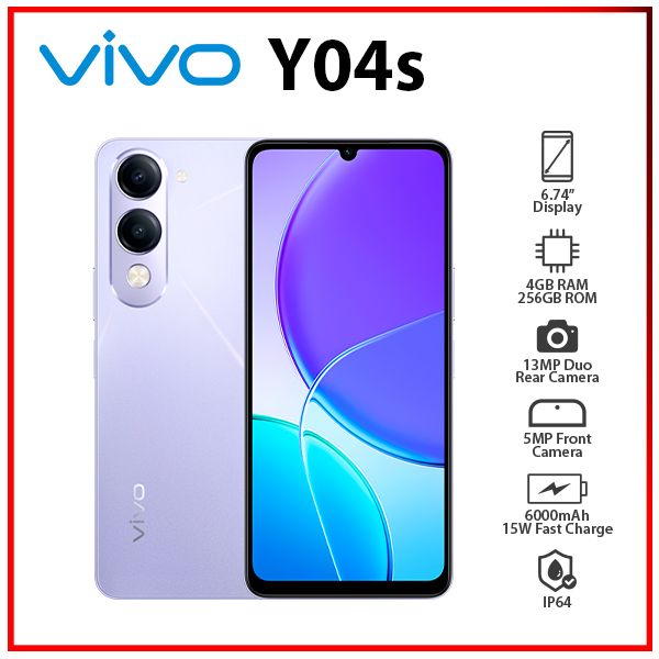 vivo YO4 violetカラー 定価49702円 VIVO Y04s 4GB+256GB VIOLET Dual SIM Octa Core Unlocked Android