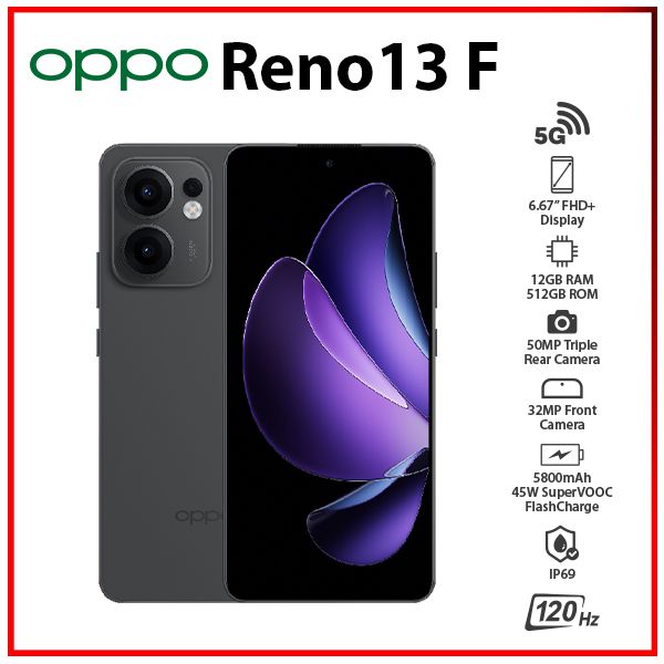 OPPO Reno13 F 5G 12GB+512GB GREY Unlocked Dual SIM Global Android