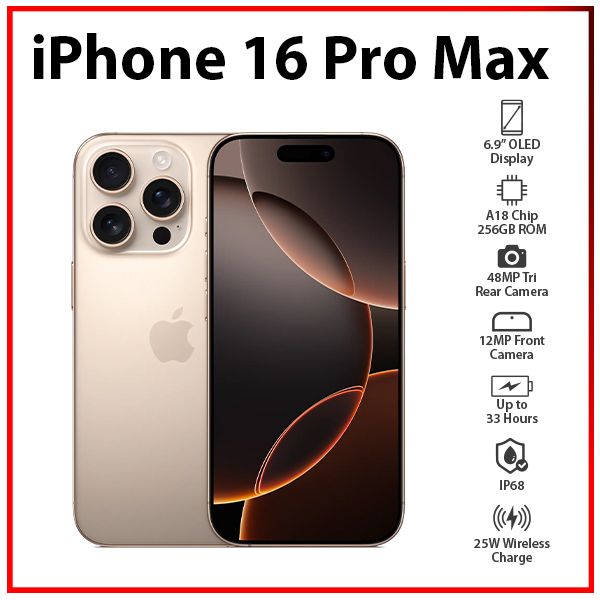 Apple iPhone 16 Pro Max 8GB+256GB DESERT TITANIUM Unlocked iOS