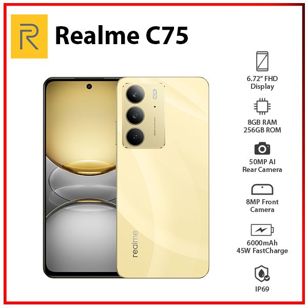 Realme C75 8GB+256GB GOLD Global Ver. Dual SIM Unlocked