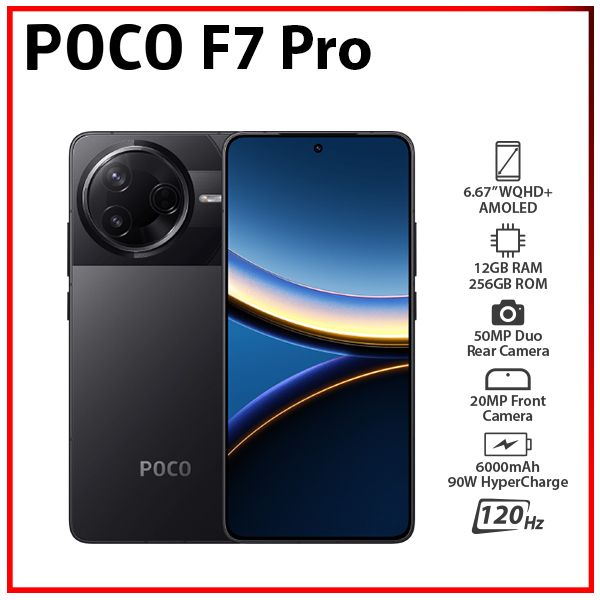 Xiaomi POCO F7 Pro 5G 12GB+256GB BLACK Dual SIM Unlocked Android