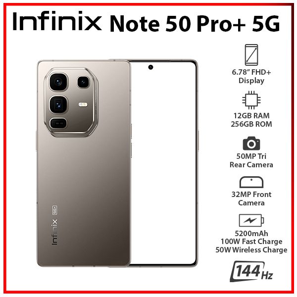 Infinix Note 50 Pro+ Plus 5G GREY 12GB+256GB Dual SIM Android Cell