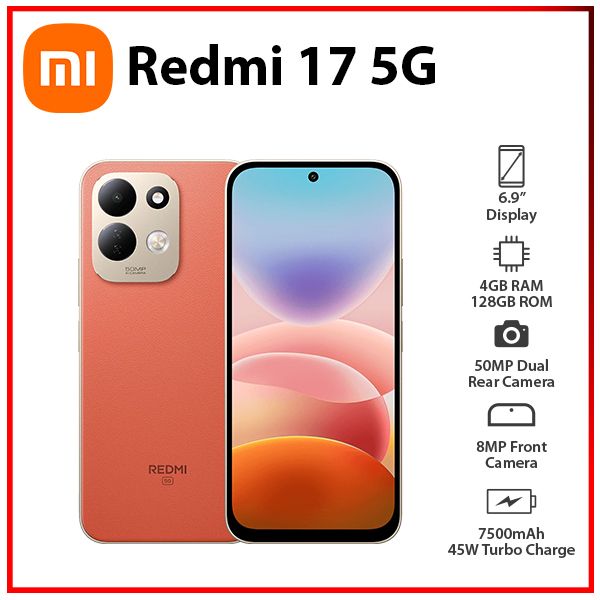 Xiaomi Redmi 17 5G 4GB+128GB VIVID ORANGE Dual SIM Unlocked