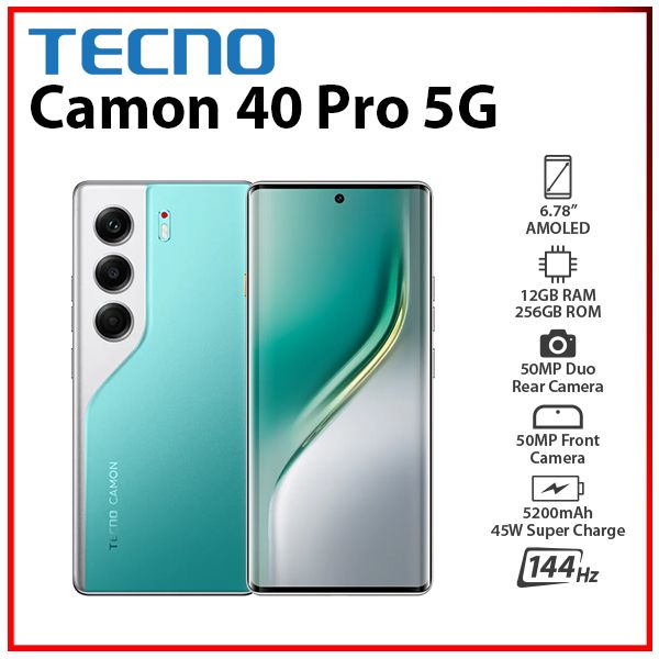 CAMON 40 Pro 5G Dual SIM Free Global 版 TECNO Camon 40 Pro 5G 12GB+256GB BLACK Dual SIM Unlocked