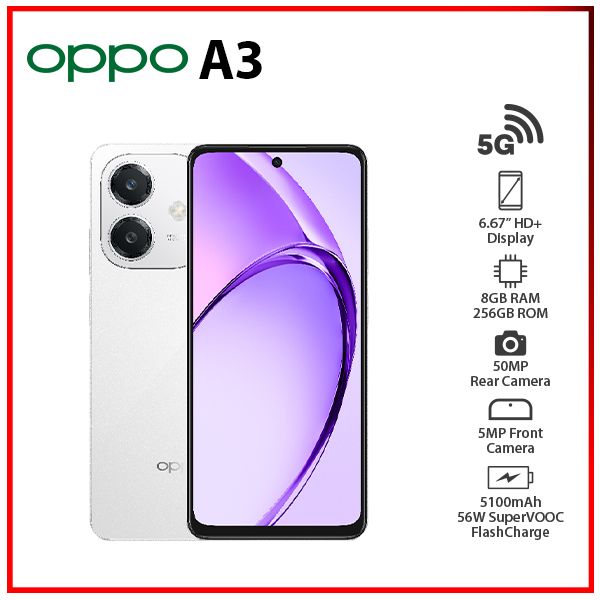 New) OPPO A3 8GB+256GB WHITE Unlocked Dual SIM Global New) OPPO A3 8GB+256GB WHITE Unlocked Dual SIM Global