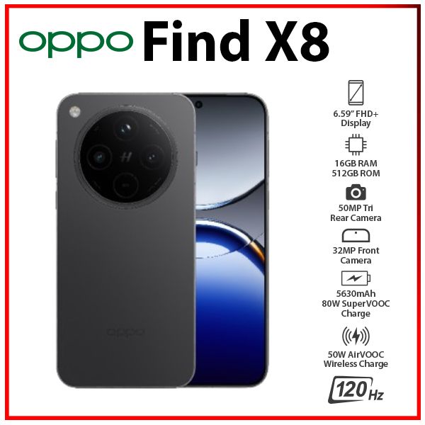 NEW OPPO Find X8 5G 16GB+512GB BLACK GLOBAL Ver. Dual SIM