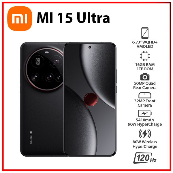 Xiaomi 15 Ultra 5G 16GB+1TB BLACK Dual SIM Unlocked Android