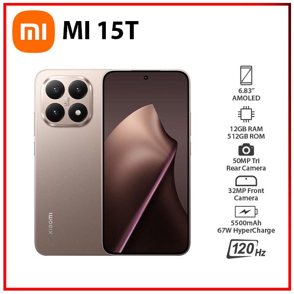 New) Xiaomi 15T 5G 12GB+512GB GOLD Dual SIM Unlocked Android Cell