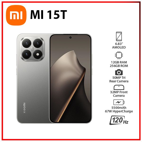 New) Xiaomi 15T 5G 12GB+256GB GREY Dual SIM Unlocked Android Cell