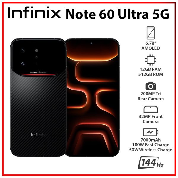 Infinix Note 60 Ultra BLACK 12GB+512GB Dual SIM Unlocked Android