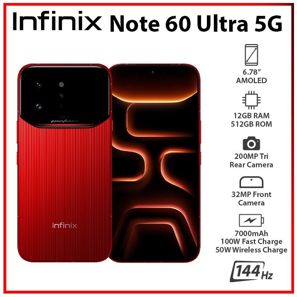 Infinix Note 60 Ultra RED 12GB+512GB Dual SIM Unlocked Android