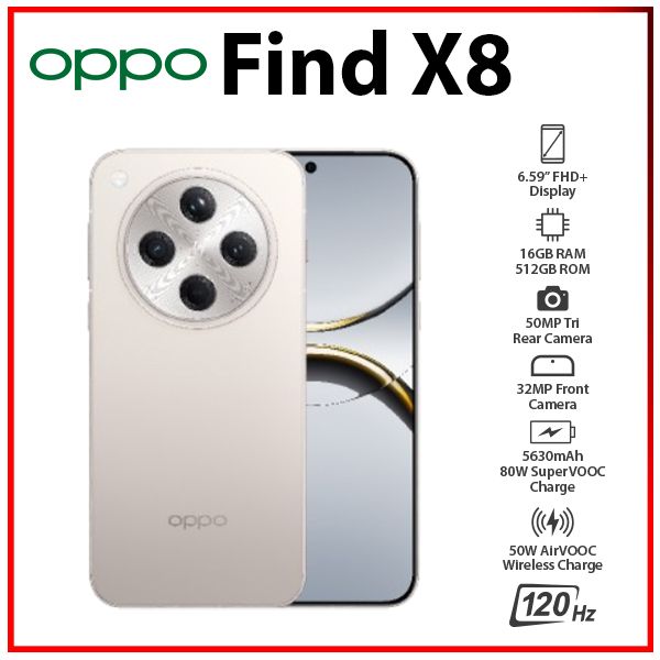 NEW OPPO Find X8 5G 16GB+512GB GREY GLOBAL Ver. Dual SIM