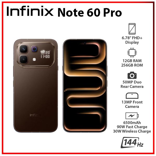 Infinix Note 60 Pro 5G BROWN 12GB+256GB Dual SIM Unlocked Android