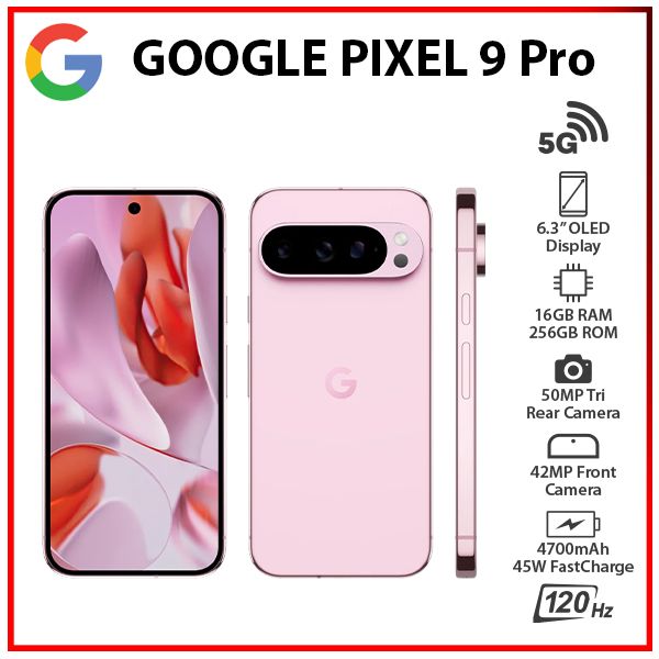 New) Google Pixel 9 Pro 5G 16GB+256GB ROSE QUARTZ Unlocked Android