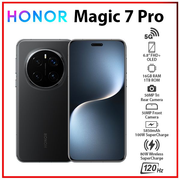 HONOR Magic7 Pro 5G 16GB+1TB BLACK Dual SIM Unlocked Android