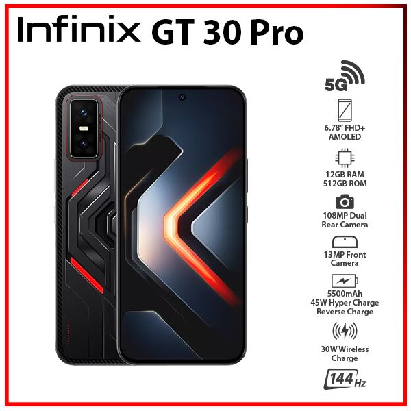 Infinix GT 30 Pro 12GB+512GB DARK FLARE Dual SIM Unlocked Android