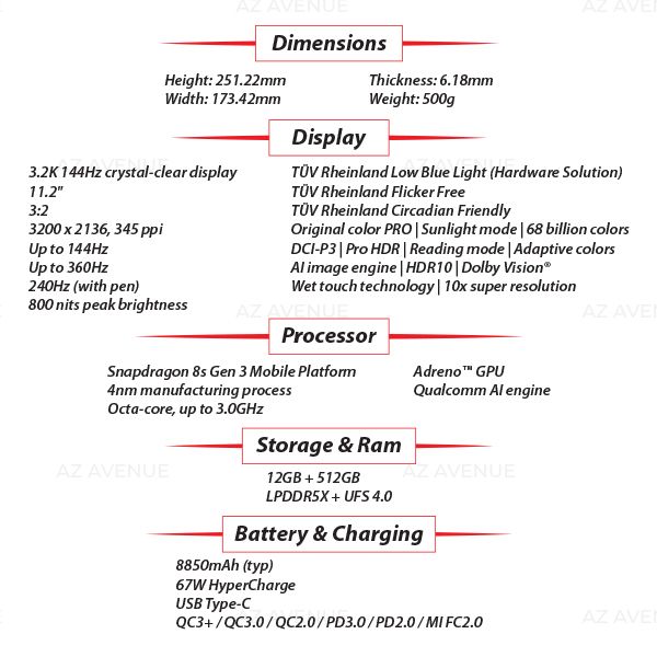 Xiaomi Pad 7 Pro Wi-Fi 12GB+512GB GREEN Octa Core Global Ver
