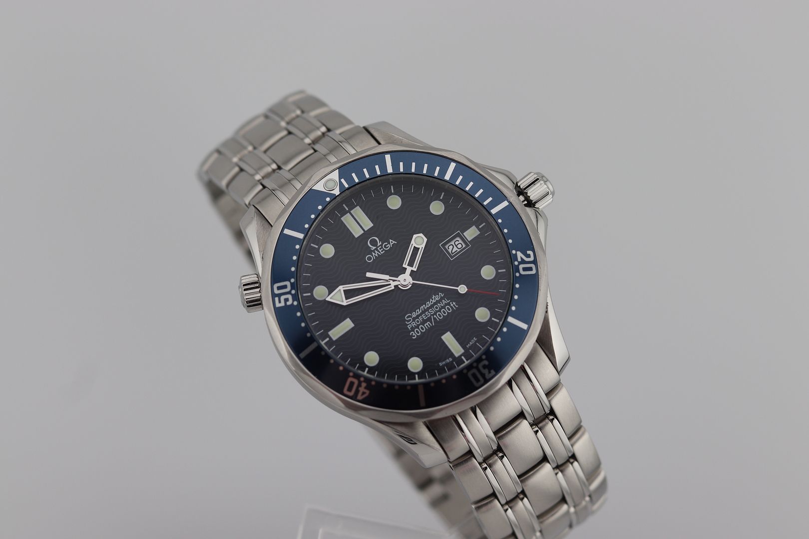SOLD Minty! Omega Seamaster Pro 300M Quartz SMP 2541.80 Blue Wave Dial OG Die Another Day Bond 007 Full Size 41mm - Box/Papers #3447