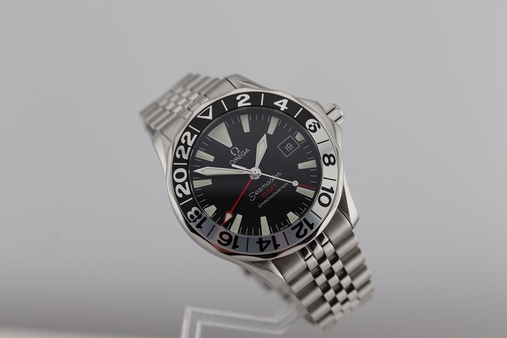 Omega Seamaster Pro SMP 300M GMT 50th Anniversary 2234.50 Full Size 41mm Black Wave Dial Sword Hands - Box/Papers/Fresh Service!  #3624