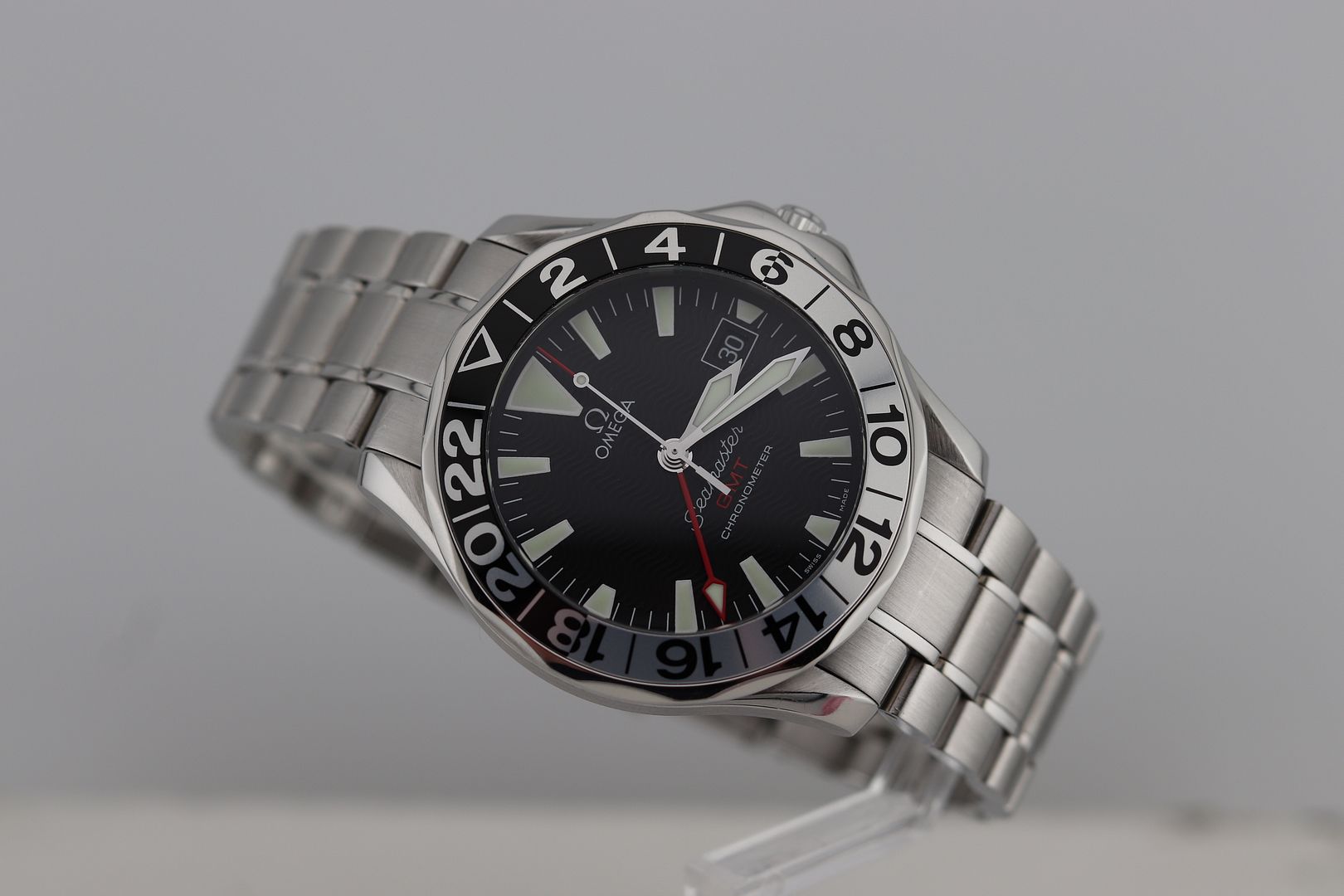 Omega Seamaster Pro SMP 300M GMT 50th Anniversary 2234.50 Full Size 41mm Black Wave Dial Sword Hands - Box, Papers #3442