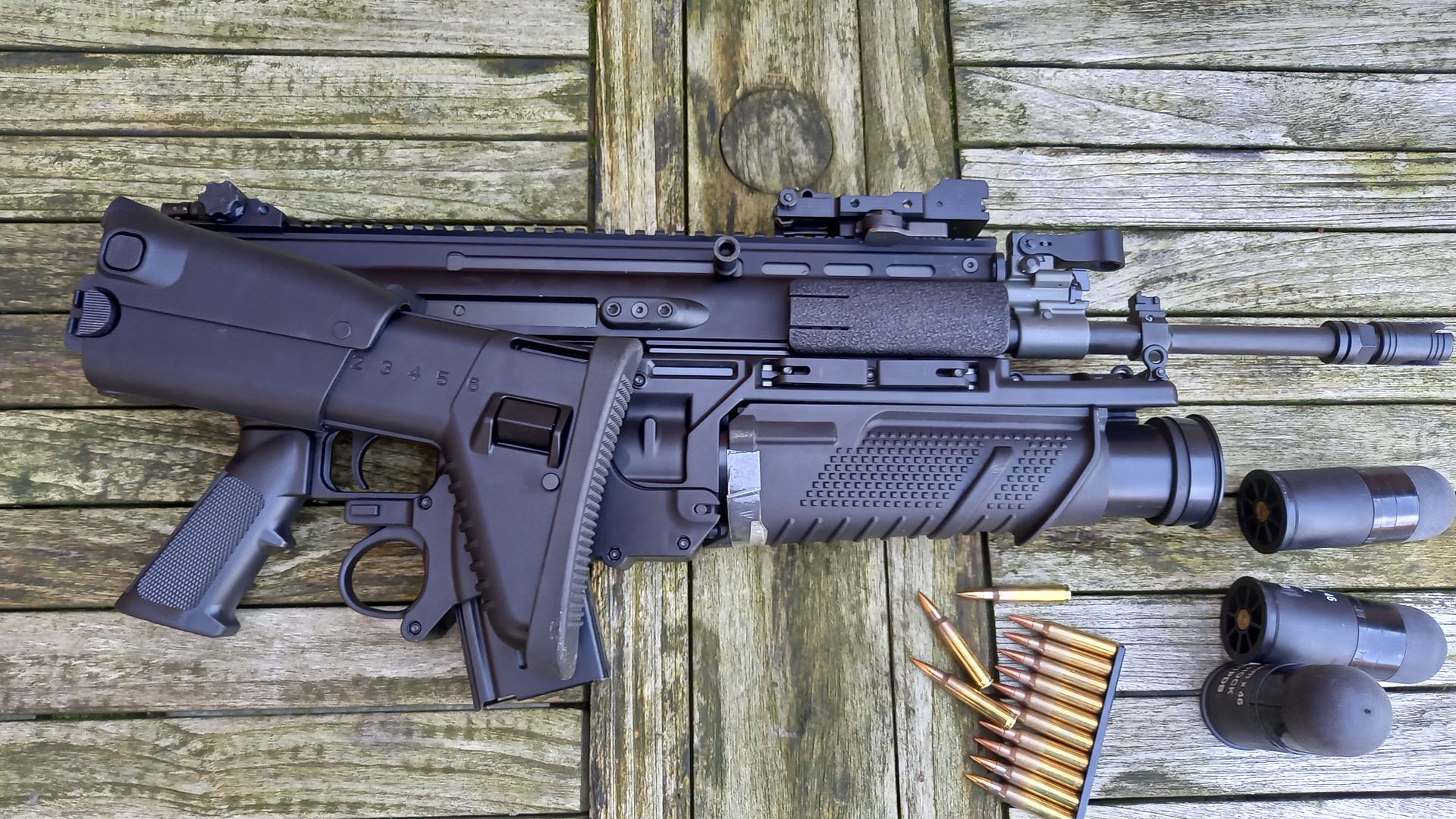 FN SCAR-L + GL40mm grenade launcher from the MECAR reference collection ...