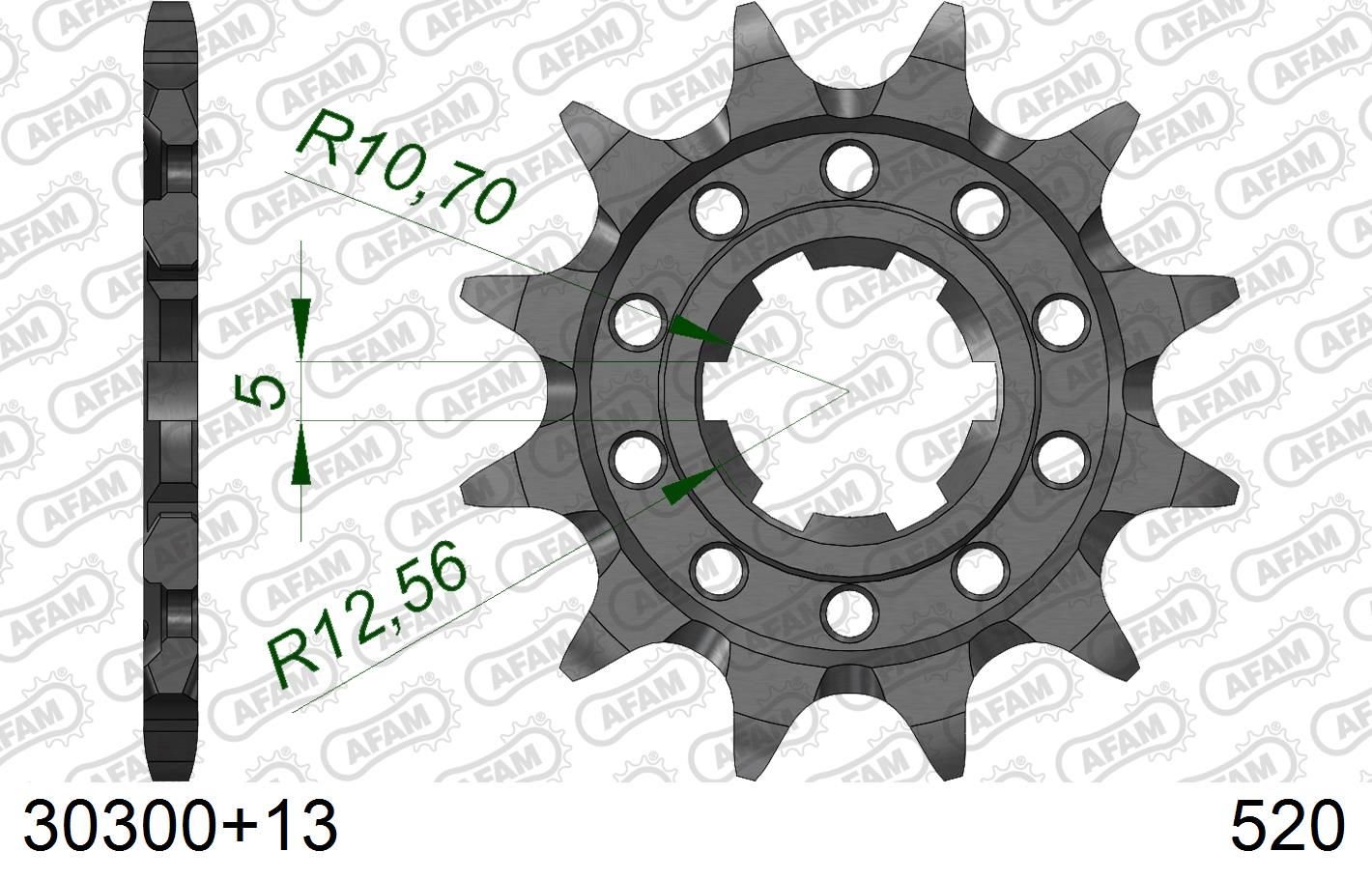 ERICさま AFAM 520 Pitch Self Cleaning Front Sprocket fits Kawasaki KX 250