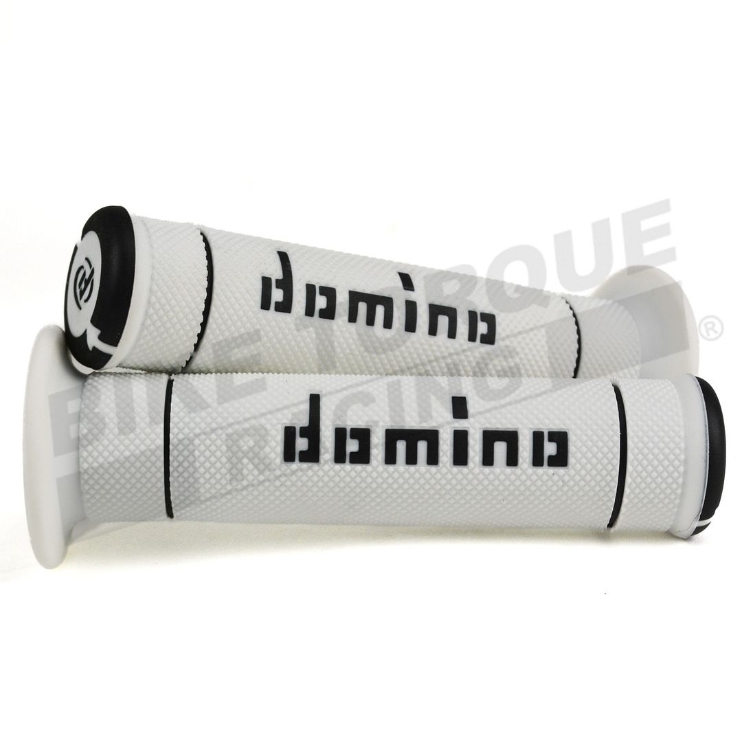 Genuine Domino A260 White / Black Diamond Closed End Grips for