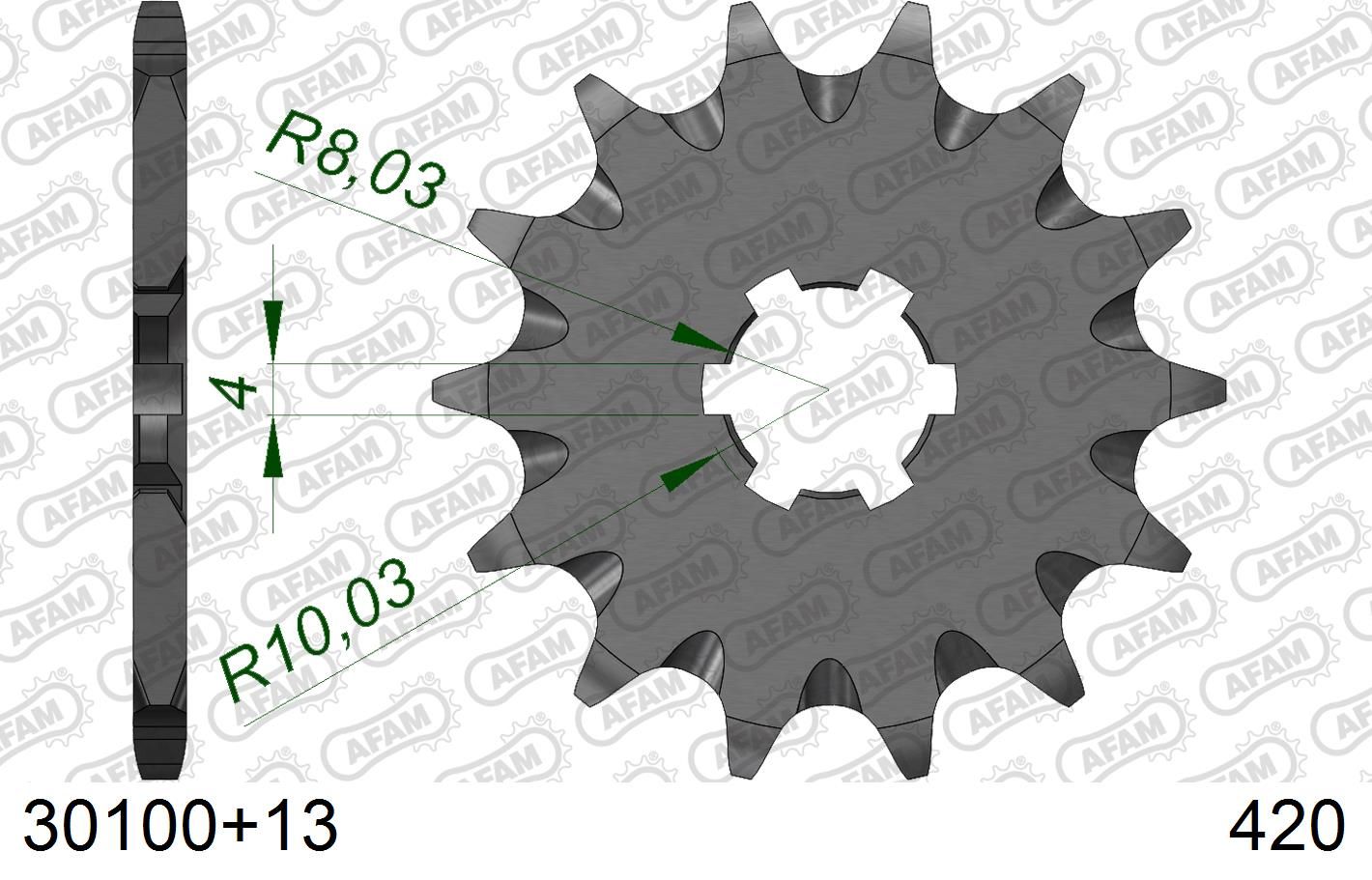 AFAM 420 Pitch Self Cleaning Front Sprocket fits Kawasaki KX