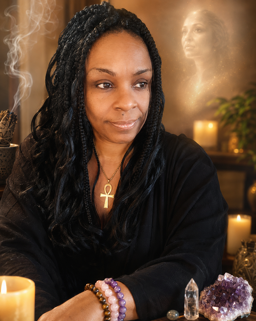 Dr. Anu in a sacred spiritual setting