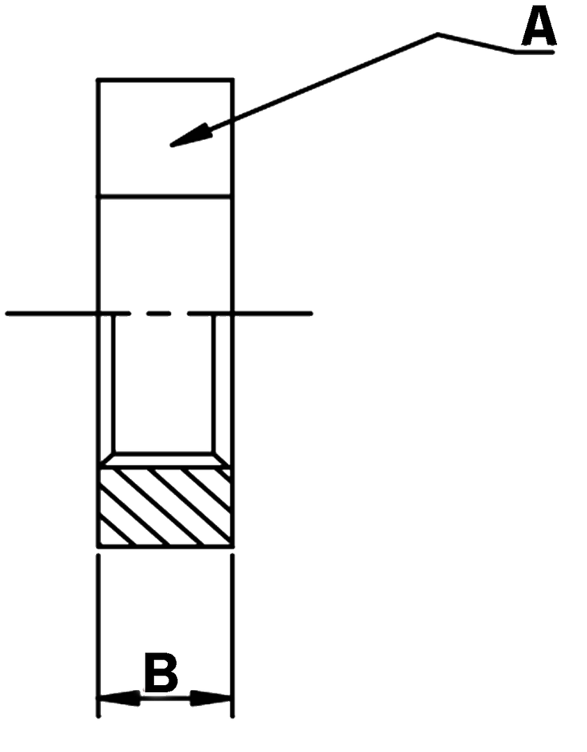 Technical Drawing for BSPP Lock Nut Dimensions A & B