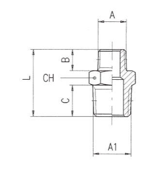 Technical Drawing of unequal adapter