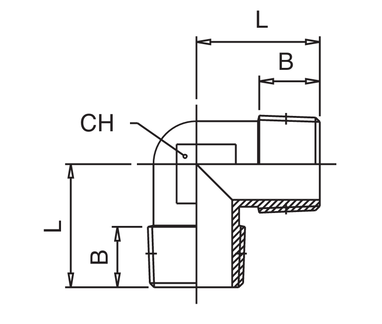 Technical Drawing of equal adapter