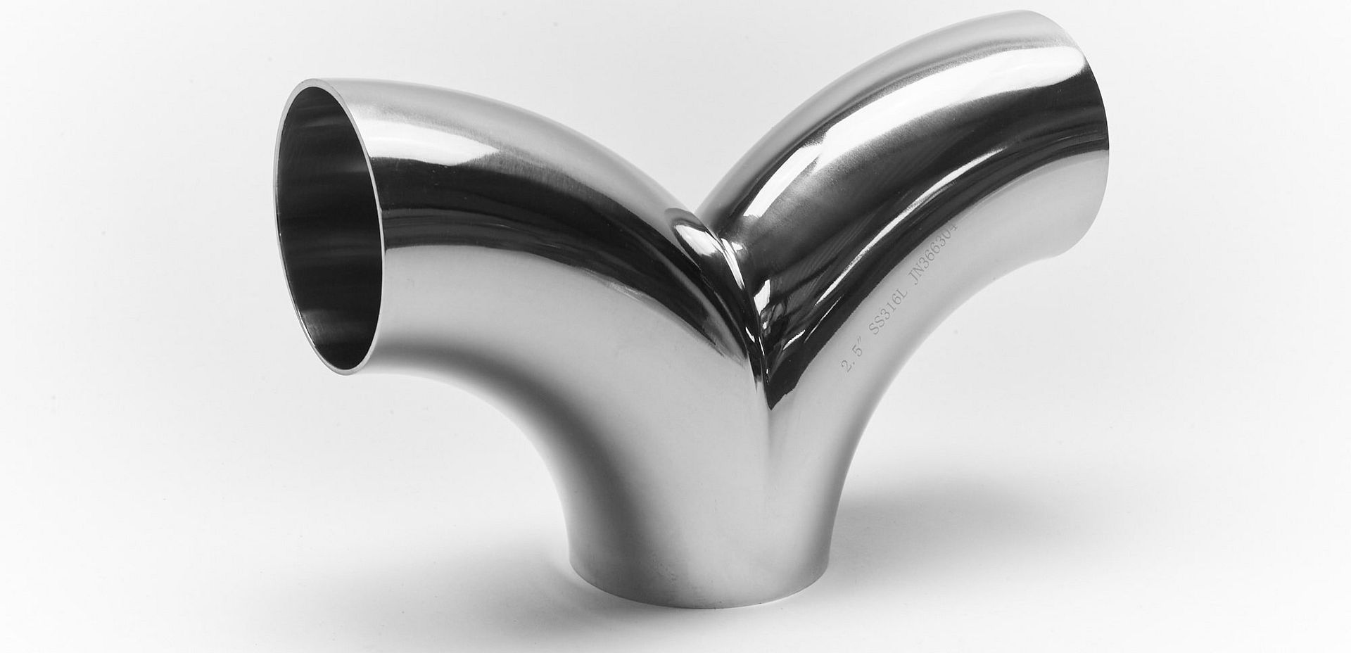 2.5 inch 316 Stainless Steel Seagull Tee for Performance Exhaust and Industrial Fabrication