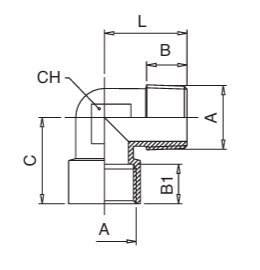 Technical Drawing of equal adapter