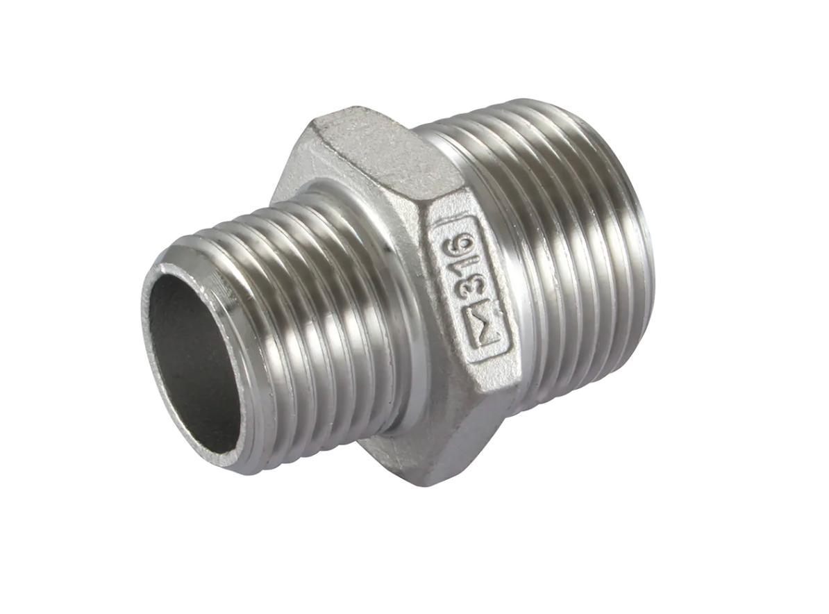 316 Stainless Steel BSPT Hex Reducing Nipple Fittings
