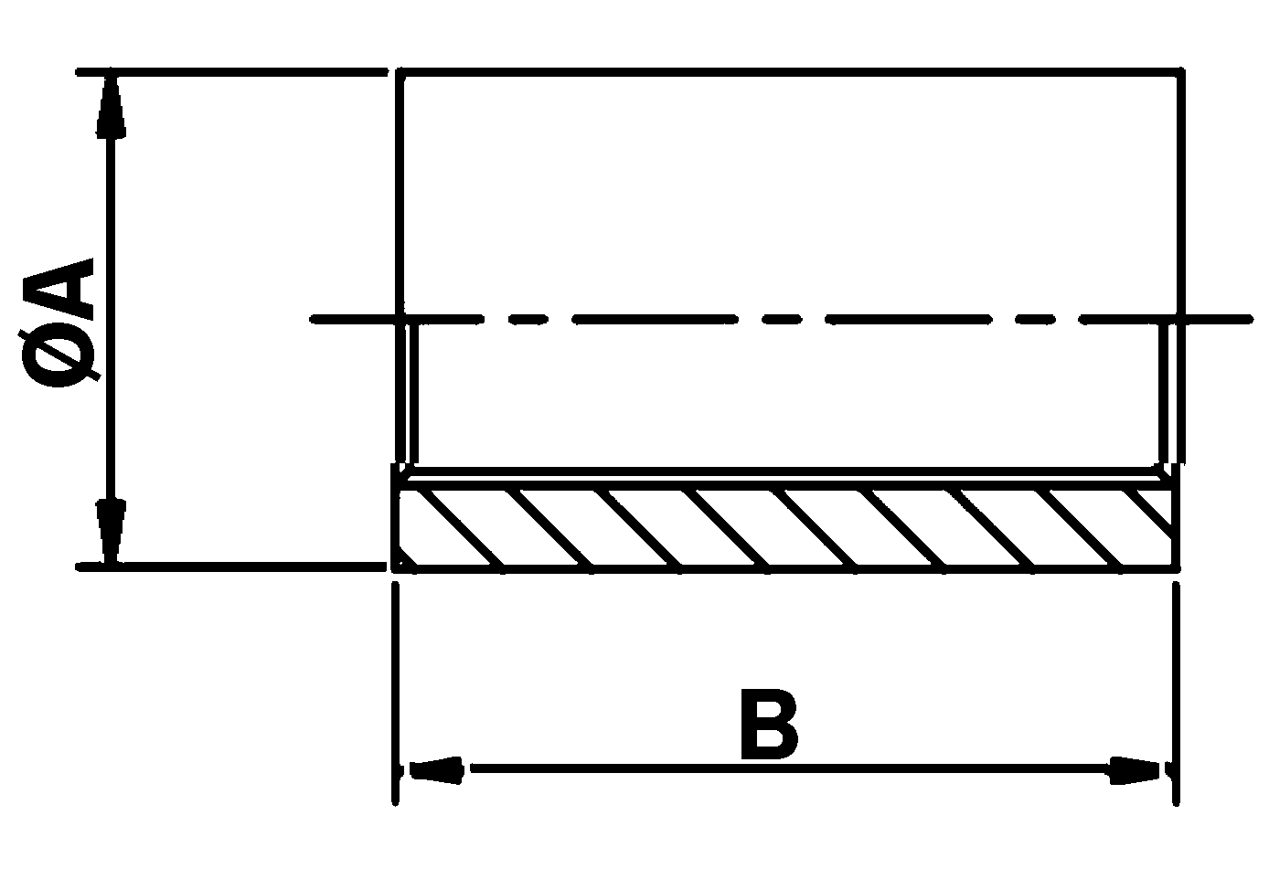 Technical Drawing for BSPP Full Socket Dimensions A & B