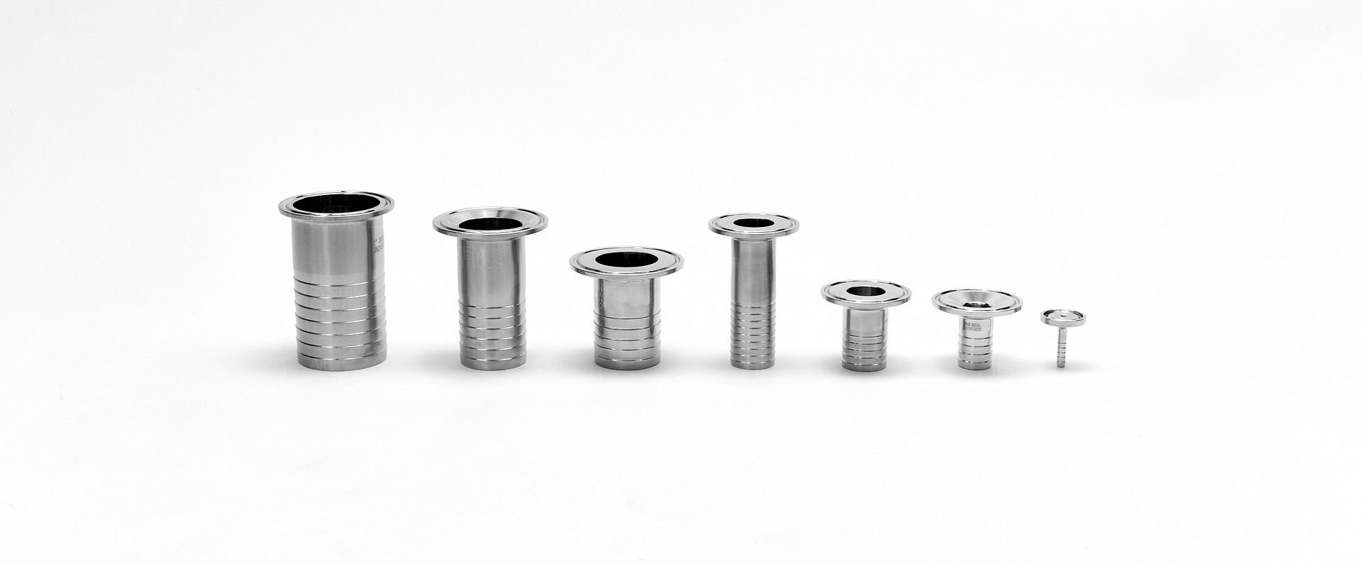 304 Stainless Steel Tri-Clamp Hose Tail Fittings for sanitary systems, breweries, food processing, and pharmaceutical industries