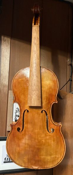 Handmade Five-String viola with Sonowood Fingerboard, handcrafted in Oregon by Artisanal Luthier, Chet Bishop