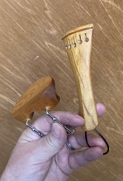 Sonowood fittings for 5-string viola handmade in Oregon by Artisanal Luthier, Chet Bishop