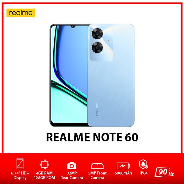 realme Note 60 4GB/128G ブルー Realme Note 60 Global Ver. Android Cell Phone (Blue/4GB+128G