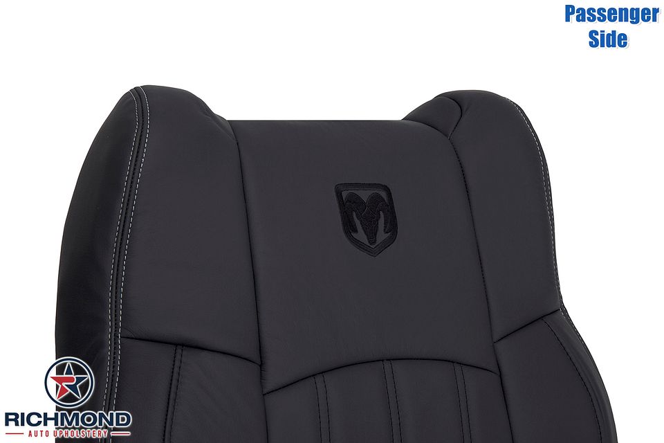 2009-2012-

Dodge-Ram-Laramie-Passenger-Side-LeanBack-Replacement-Leather-Seat-Cover-Dark-Gray--Dark-Slate-5
