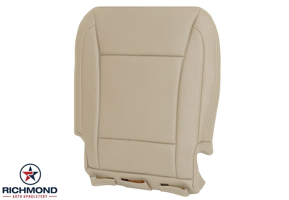 2009-2014-Hyundai-Genesis-Driver-Side-Bottom-Replacement-Leather-Seat-Cover-Cashmere-Tan-Perf-4